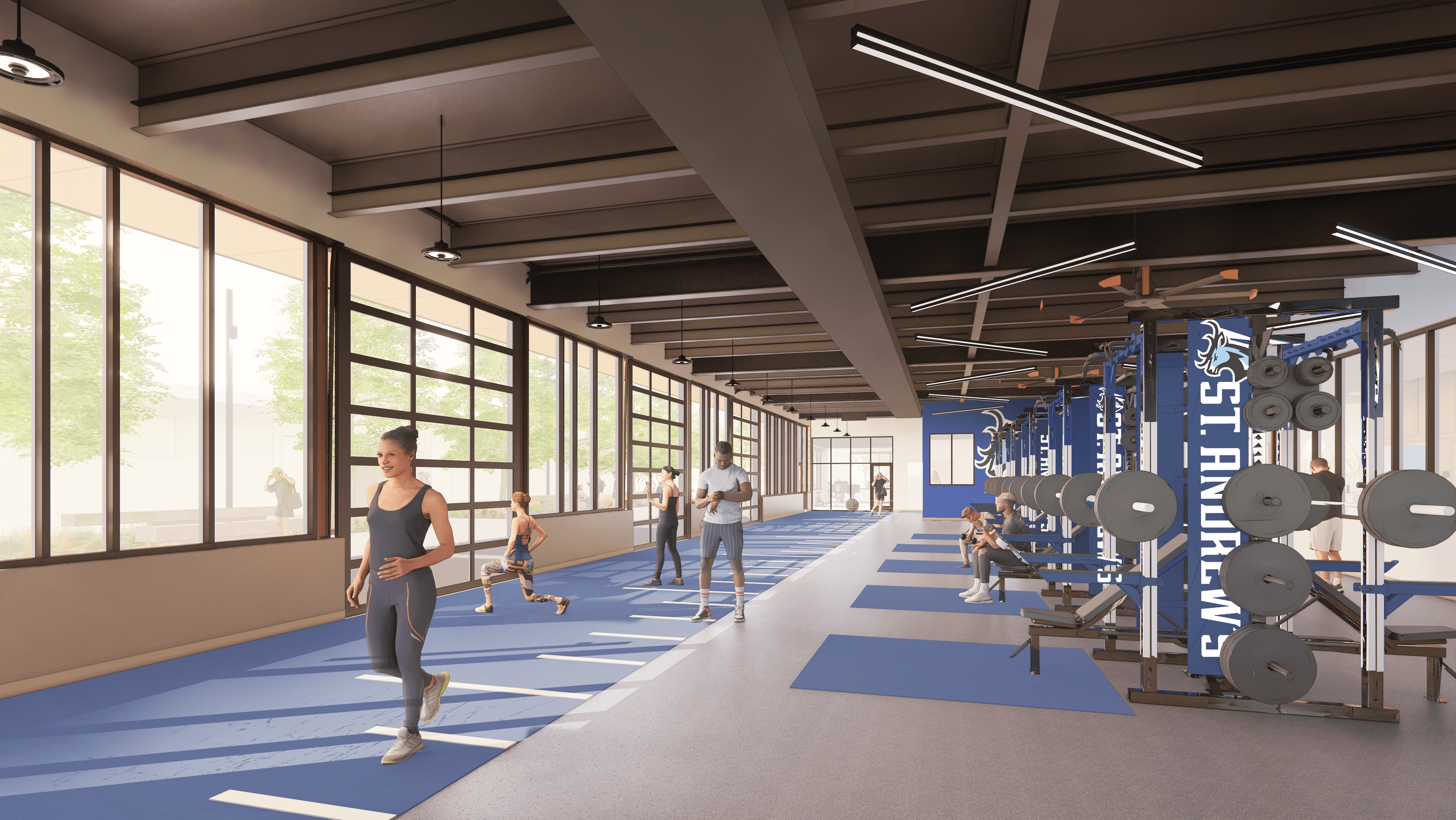Digital rendering of sports performance center.